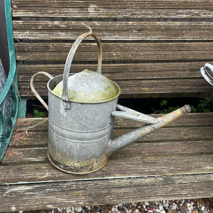 VIntage Galvanised Watering Can Water Tight No Rose