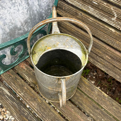 VIntage Galvanised Watering Can Water Tight No Rose