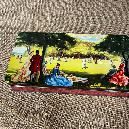 Vintage Cadburys Chocolate Biscuit Tin Victorian Park Scene