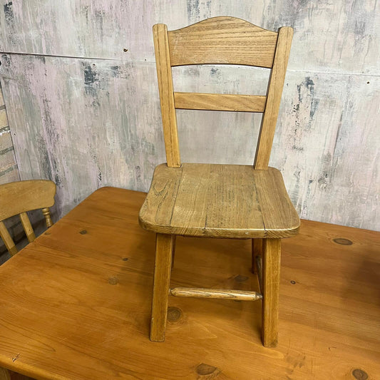 Vintage Childs Low Oak Chair Great Patina