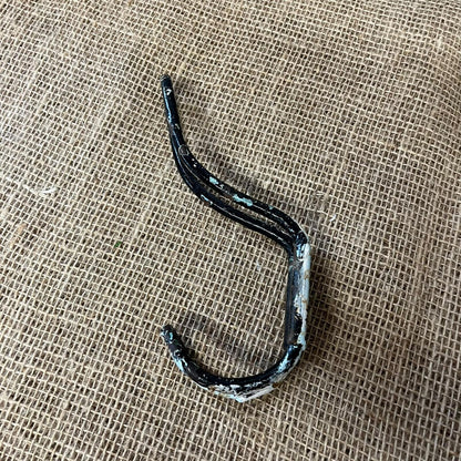 Vintage Metal Double Coat Hooks Painted Black Great Patina Priced Per Unit