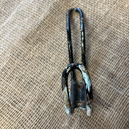 Vintage Metal Double Coat Hooks Painted Black Great Patina Priced Per Unit