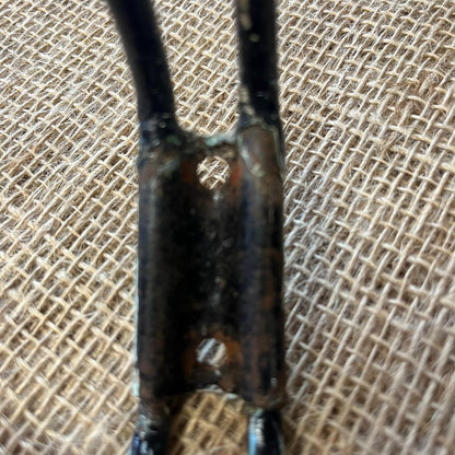 Vintage Metal Double Coat Hooks Painted Black Great Patina Priced Per Unit