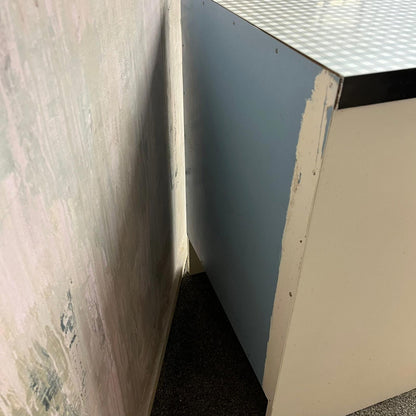 Vintage Ply Kitchen Unit Gingham Top Pull Out Double Extension Space Saver