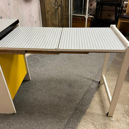 Vintage Ply Kitchen Unit Gingham Top Pull Out Double Extension Space Saver
