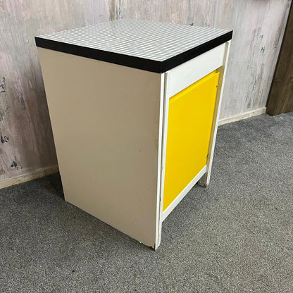 Vintage Ply Kitchen Unit Gingham Top Pull Out Double Extension Space Saver