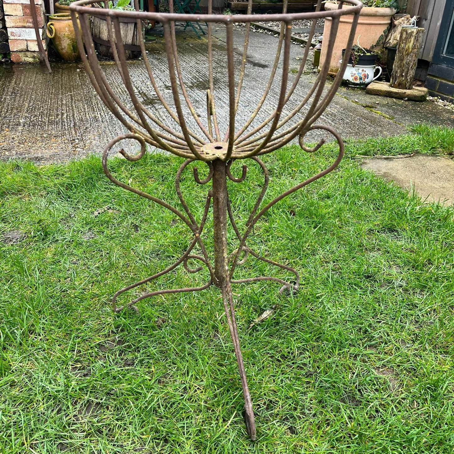 Vintage Ornate Metal Plant Stand