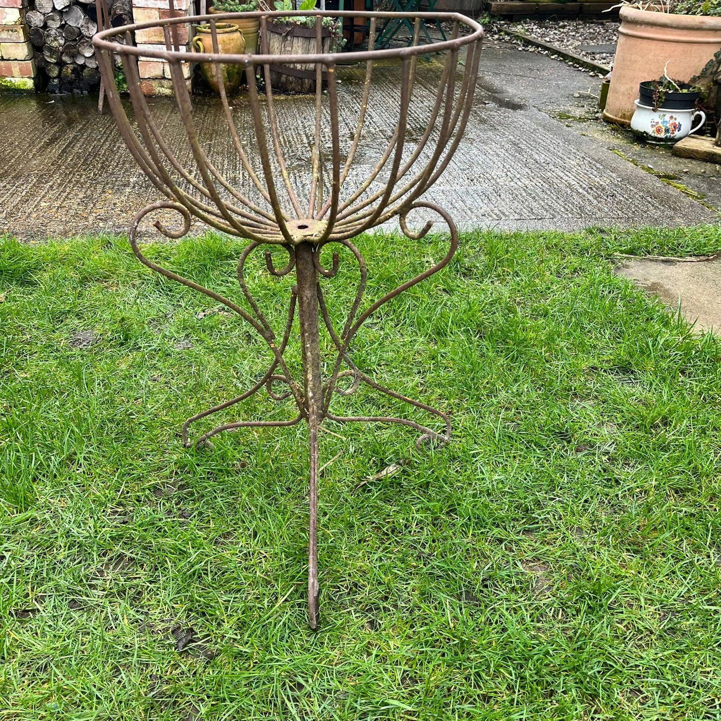 Vintage Ornate Metal Plant Stand
