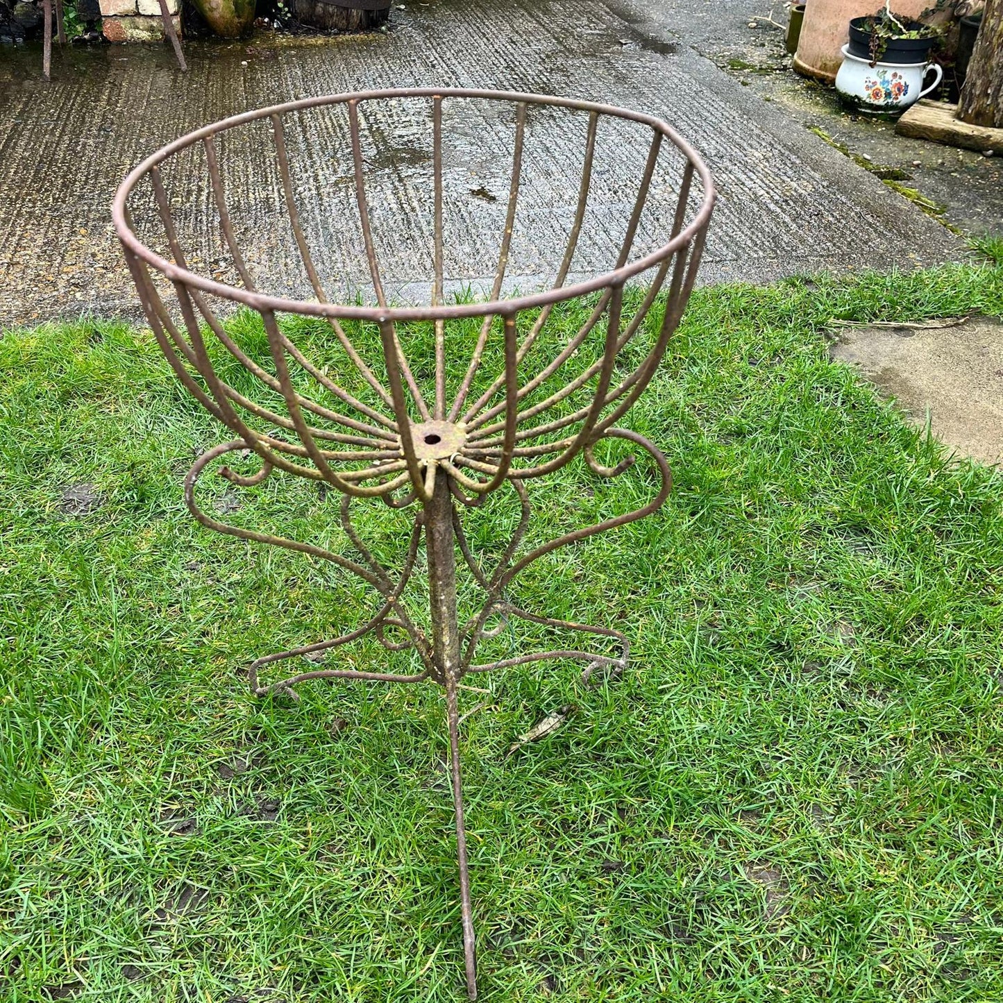 Vintage Ornate Metal Plant Stand