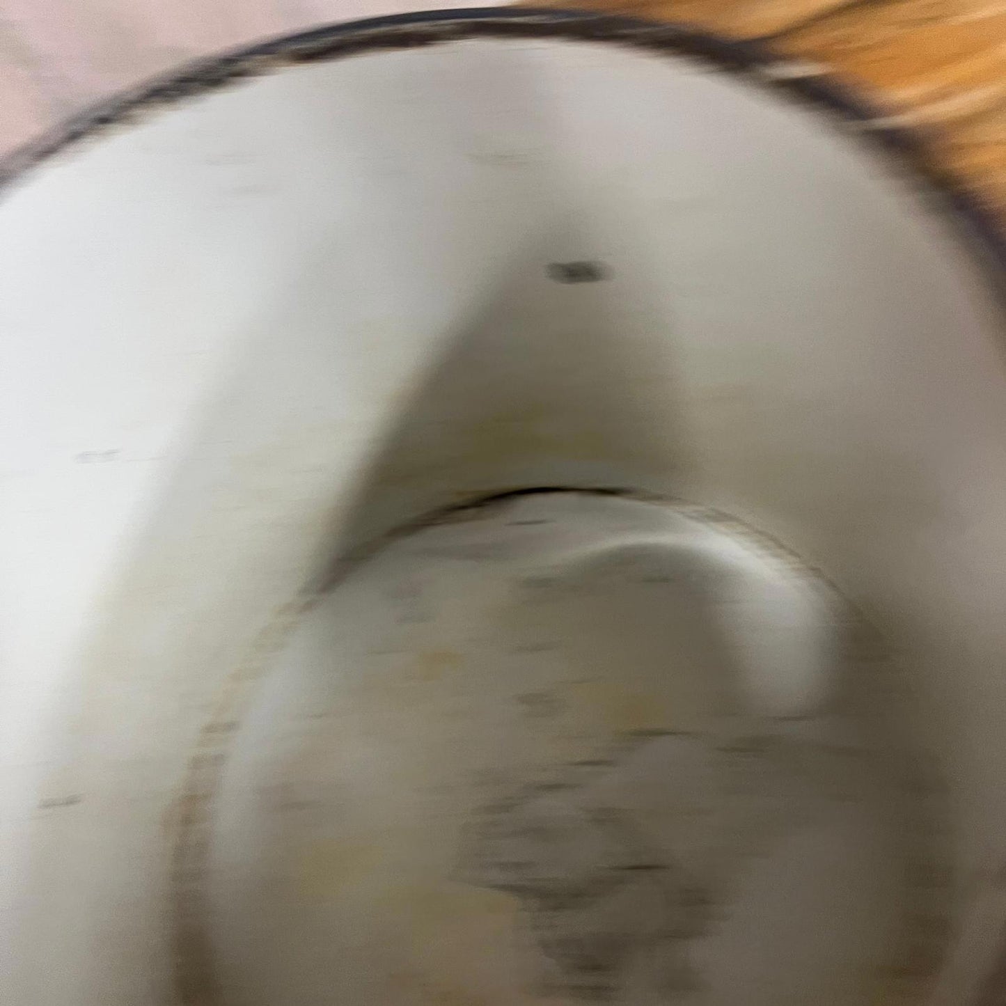 Vintage White Enamel Tin With Handles NO LID Great Patina