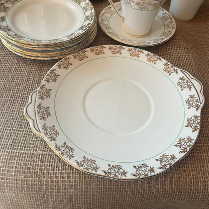 Vintage Windsor 21pc Tea Set 6 Cups & Saucers, Milk Jug, Sugar Bowl 7 Plates