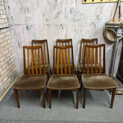 6x G Plan Fresco Teak Mid Century Dining Chairs Original Seat Covers Retro