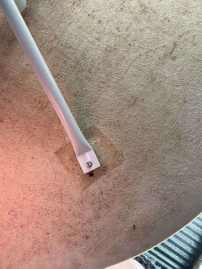 Vintage Retro Round Fibre Glass Topped Kitchen Table Star Base With 5 Chairs