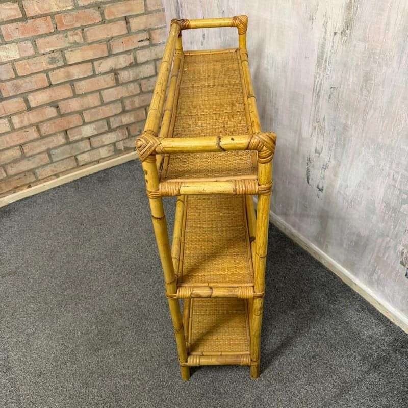 Retro 3 Tier Bamboo Shelving Unit Bookcase Bathroom Storage