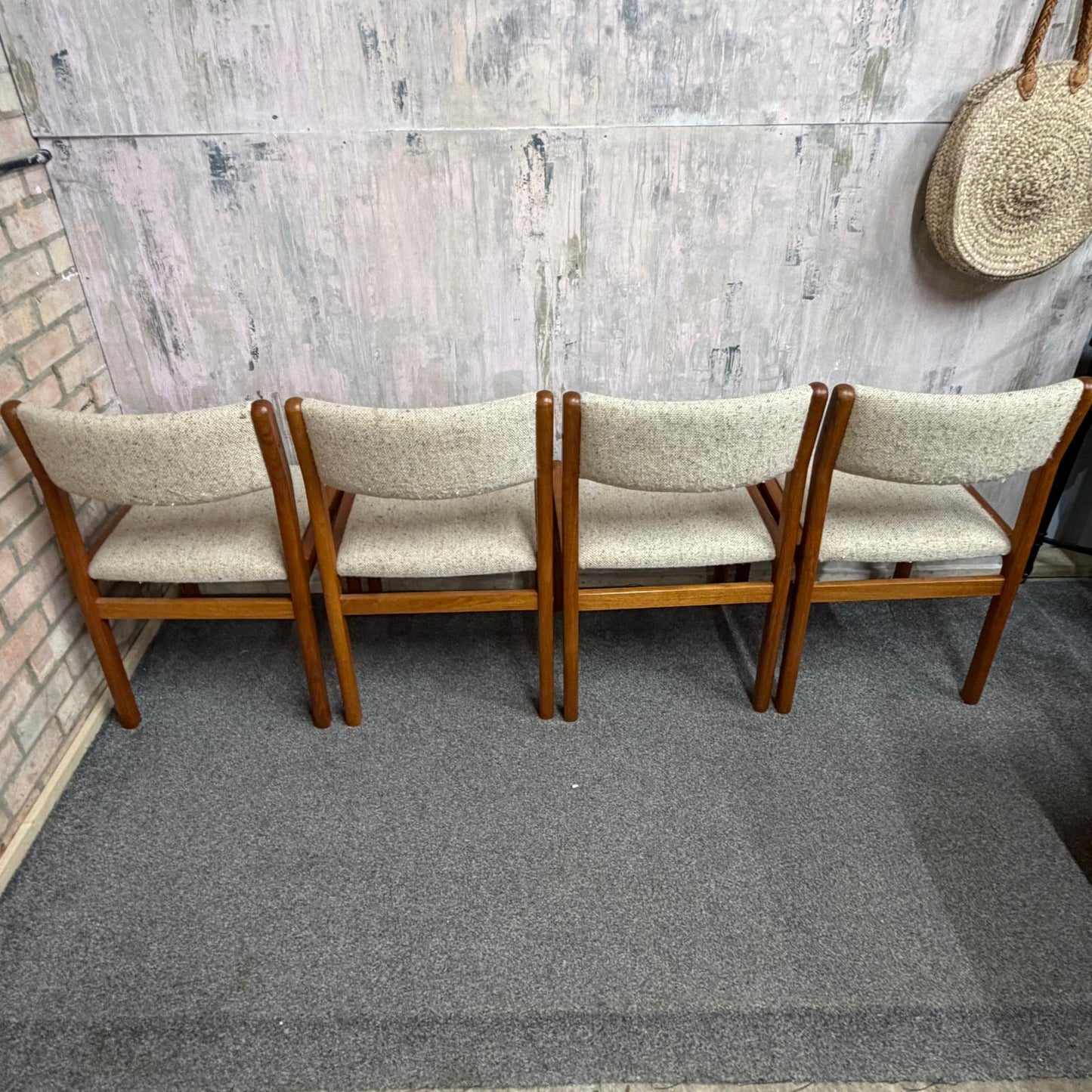 4x JL Moller Model 71 Style Upholstered Dining Chairs Mid Century Teak Frames