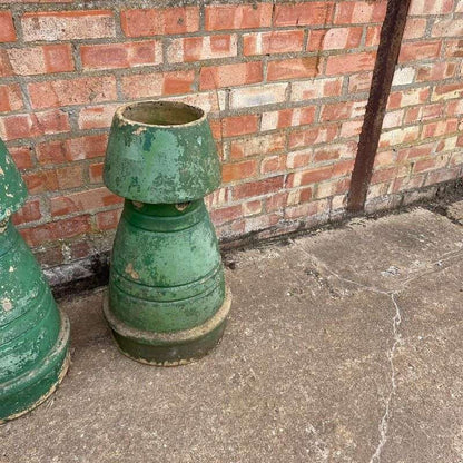 Vintage Early 20thC Stone Chimney Pots Planters Great Patina Aged