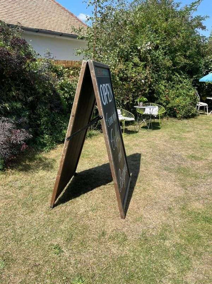 Vintage Extra Large A-Frame Advertising Chalk Pavement Board Wood Frame 2 Widths