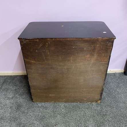 Simple Rustic Black Painted Wooden Cabinet Two Drawers Double Cupboard