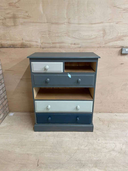 Solid Pine Shabby Chic Multicoloured Chest of Drawers Storage Unit Farrow Ball