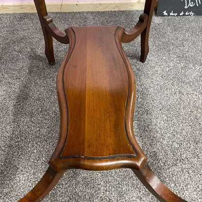 Antique Early 20thC Mahogany Hall Console Side Table With Shelf Under Cabriole