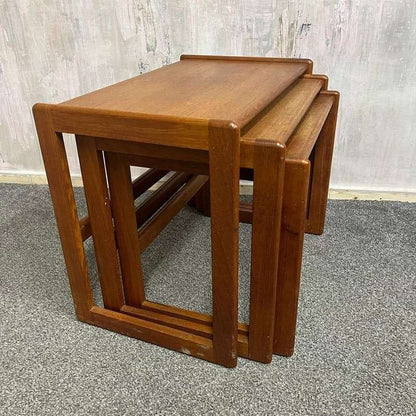 Mid Century Nest 3 Tables G Plan Style Rectangular Legs Danish Design