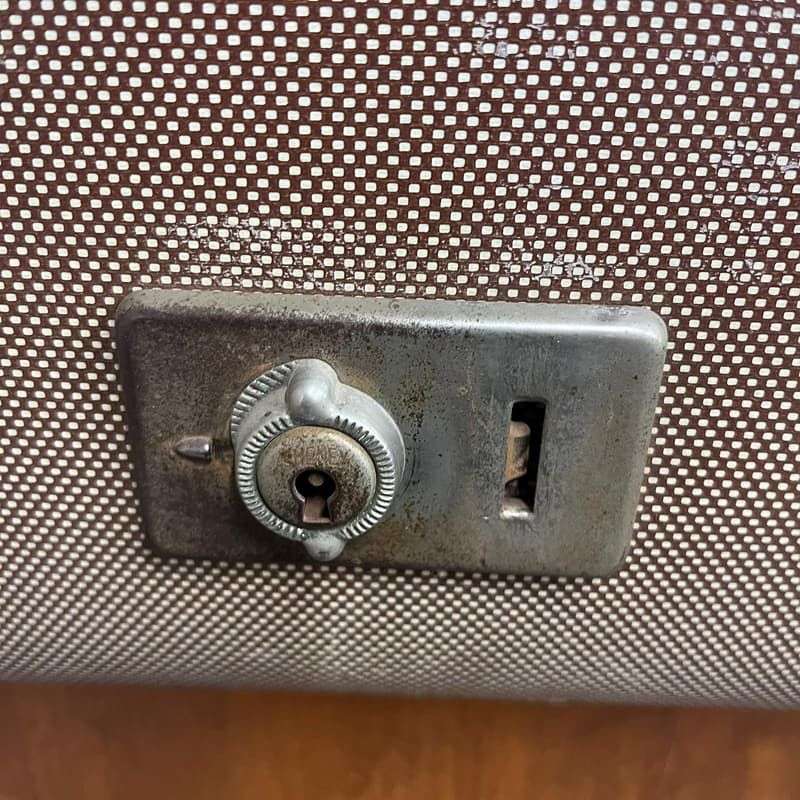 Vintage Suitcase Burgundy Trim And Handle Luggage Prop Retail