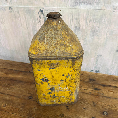 Vintage Morris’ Golden Film Ring Free 5 Gallon Oil Can Great Patina