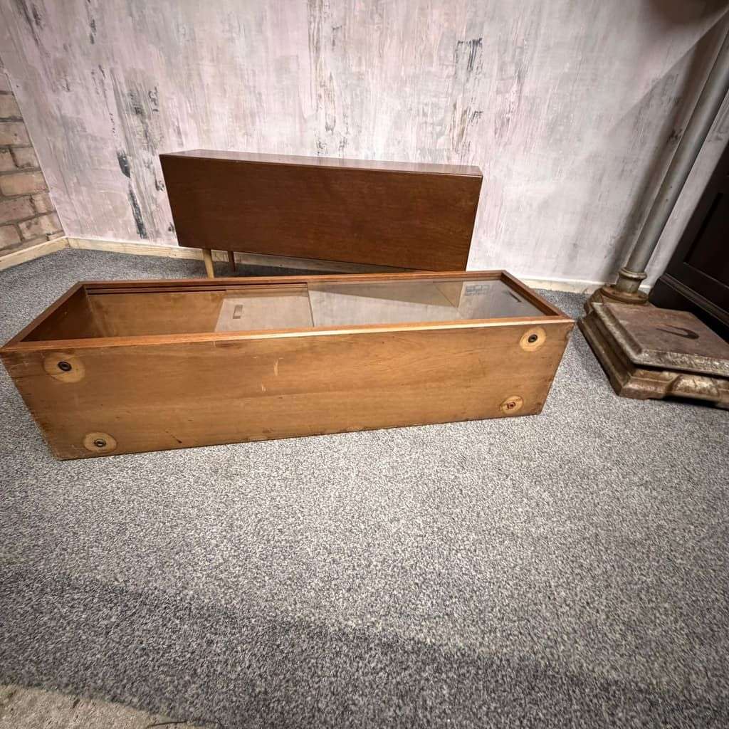 Pair Mid Century Herbert E Gibbs Glazed Low Bookcases Tapered Legs