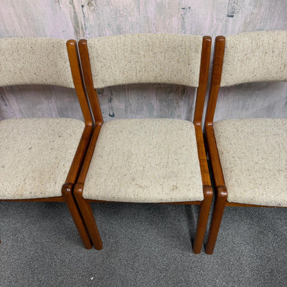 4x JL Moller Model 71 Style Upholstered Dining Chairs Mid Century Teak Frames