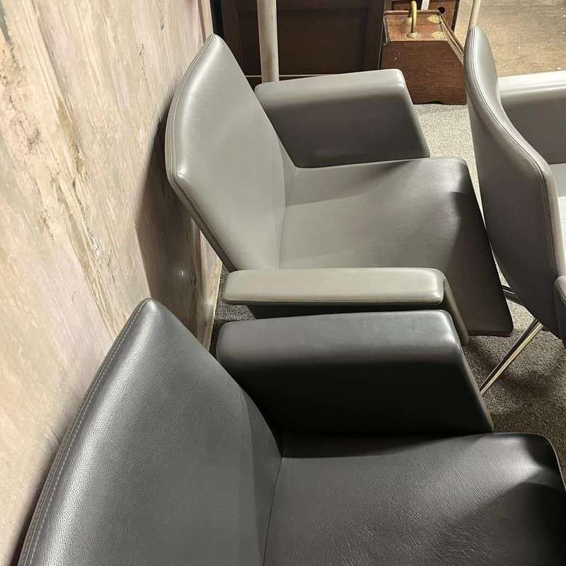4x Brunner Conference Cafe Meeting Chair Grey And Graphite Chrome Star Base