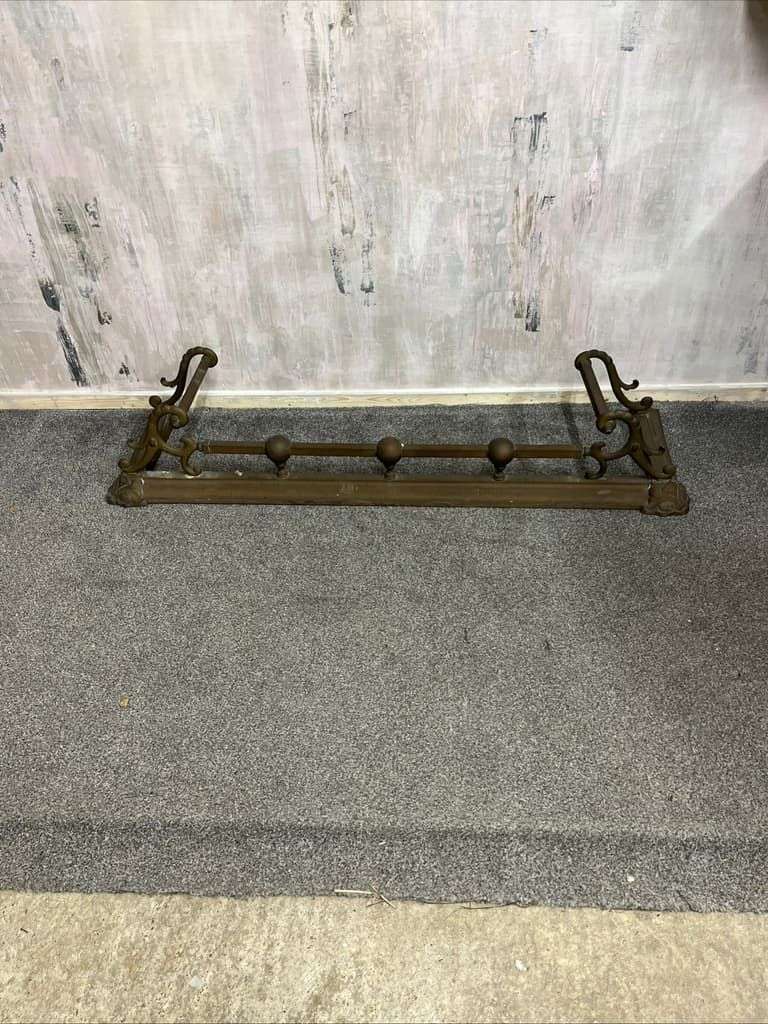 Vintage Ornate Brass/Copper Fire Fender Art Nouveau Style Tarnished