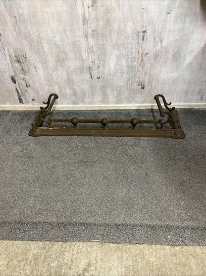 Vintage Ornate Brass/Copper Fire Fender Art Nouveau Style Tarnished