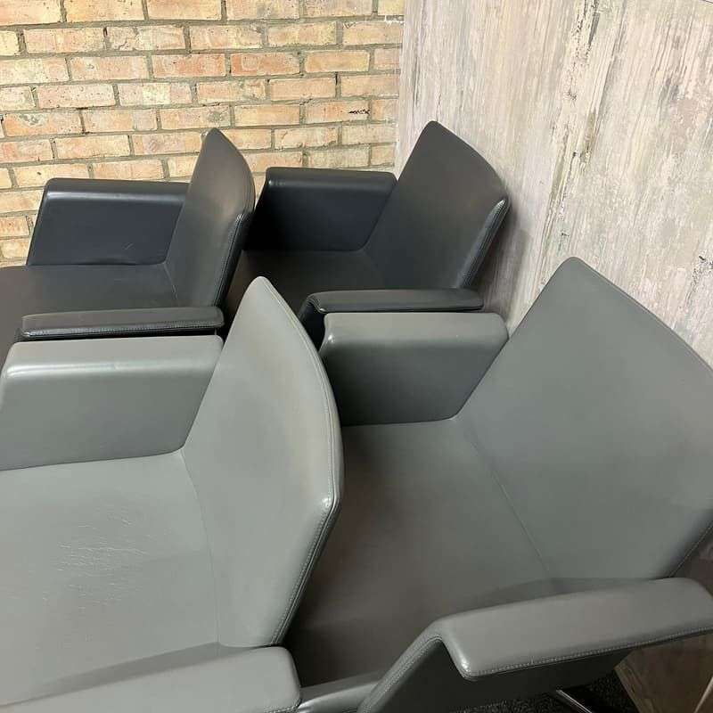 4x Brunner Conference Cafe Meeting Chair Grey And Graphite Chrome Star Base