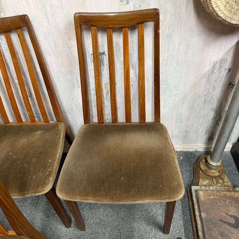 6x G Plan Fresco Teak Mid Century Dining Chairs Original Seat Covers Retro