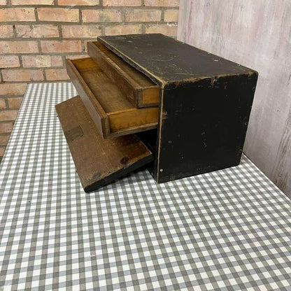 Vintage Painted Carpenters Drawer Tool Box 2 Trays No Key Great Patina