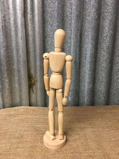 Wooden Artists Poseable Figure On Stand