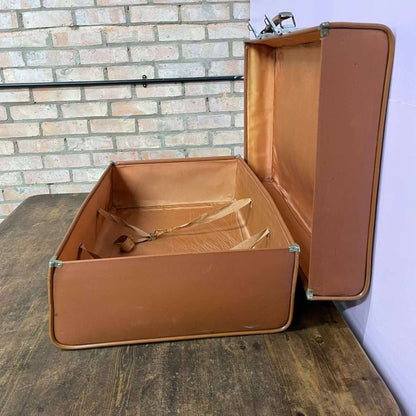 Vintage Revelation Tan Brown Suitcase Great Condition Hospitality Retail Prop