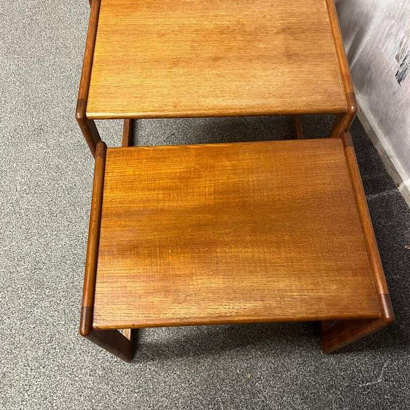 Mid Century Nest 3 Tables G Plan Style Rectangular Legs Danish Design