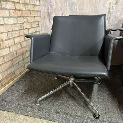 4x Brunner Conference Cafe Meeting Chair Grey And Graphite Chrome Star Base
