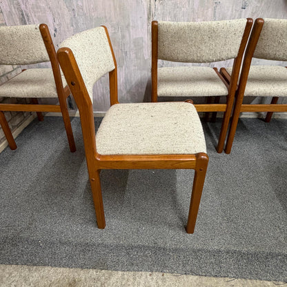 4x JL Moller Model 71 Style Upholstered Dining Chairs Mid Century Teak Frames