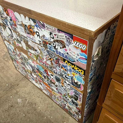 Vintage 1960's Army Issue Chest Of 2 Over 3 Drawers Formica Top Metal Handles