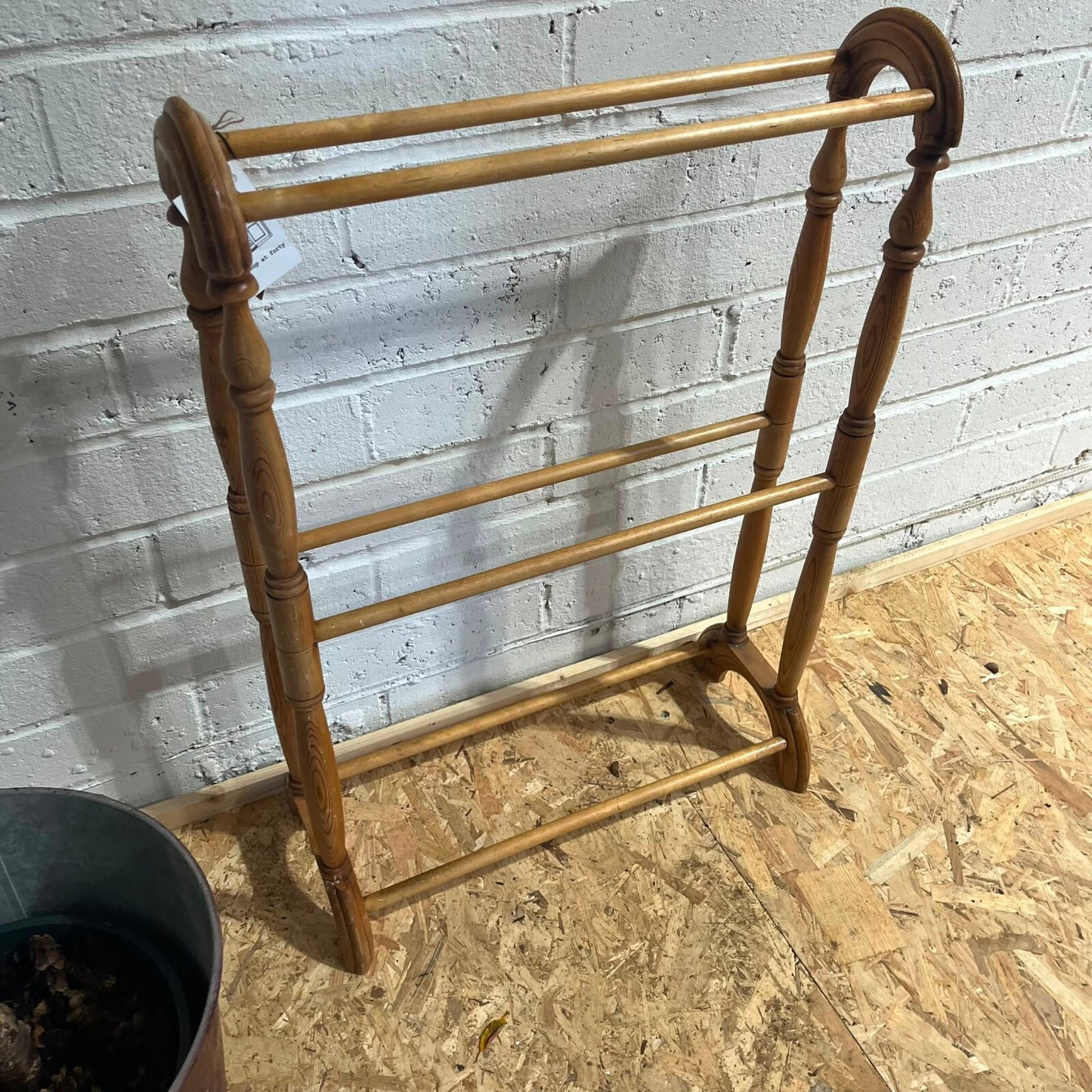 Vintage Symonds Woodcraft Hand Turned Towel Rail Victorian Style