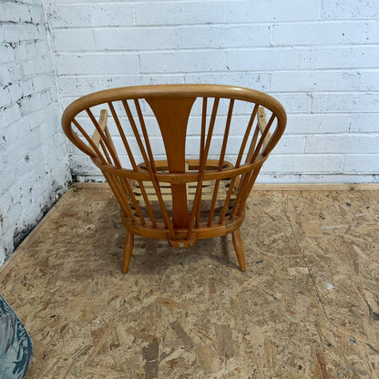 Vintage Ercol Model 203 Low Armchair Blonde Beech Mid Century Modern 1960's