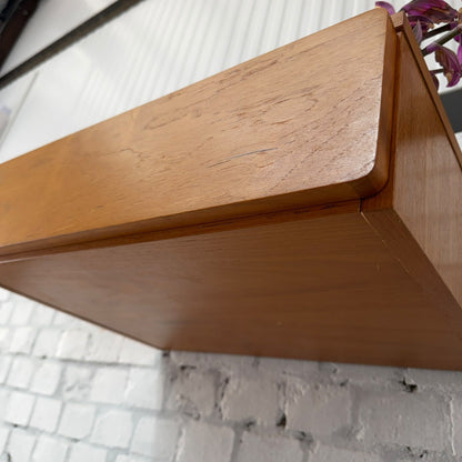 Tapley 33 Mid Century Floating Wall Single Drawer Unit Teak With Wall Fixing