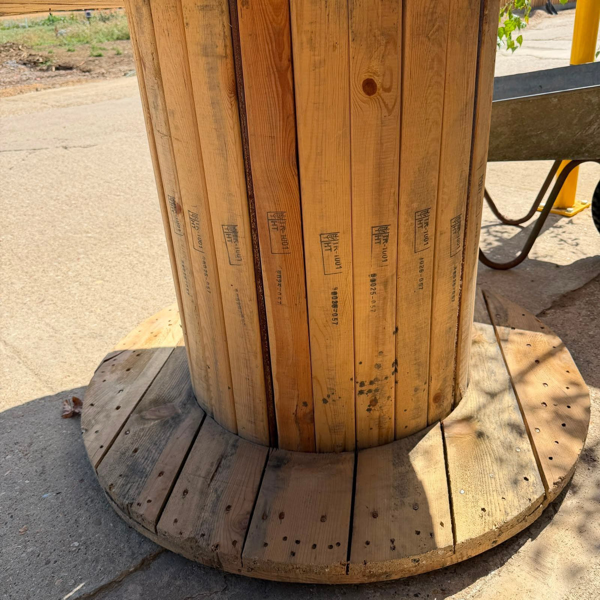 Large Wooden Cable Reel Garden Table Industrial Coffee Table Heavy