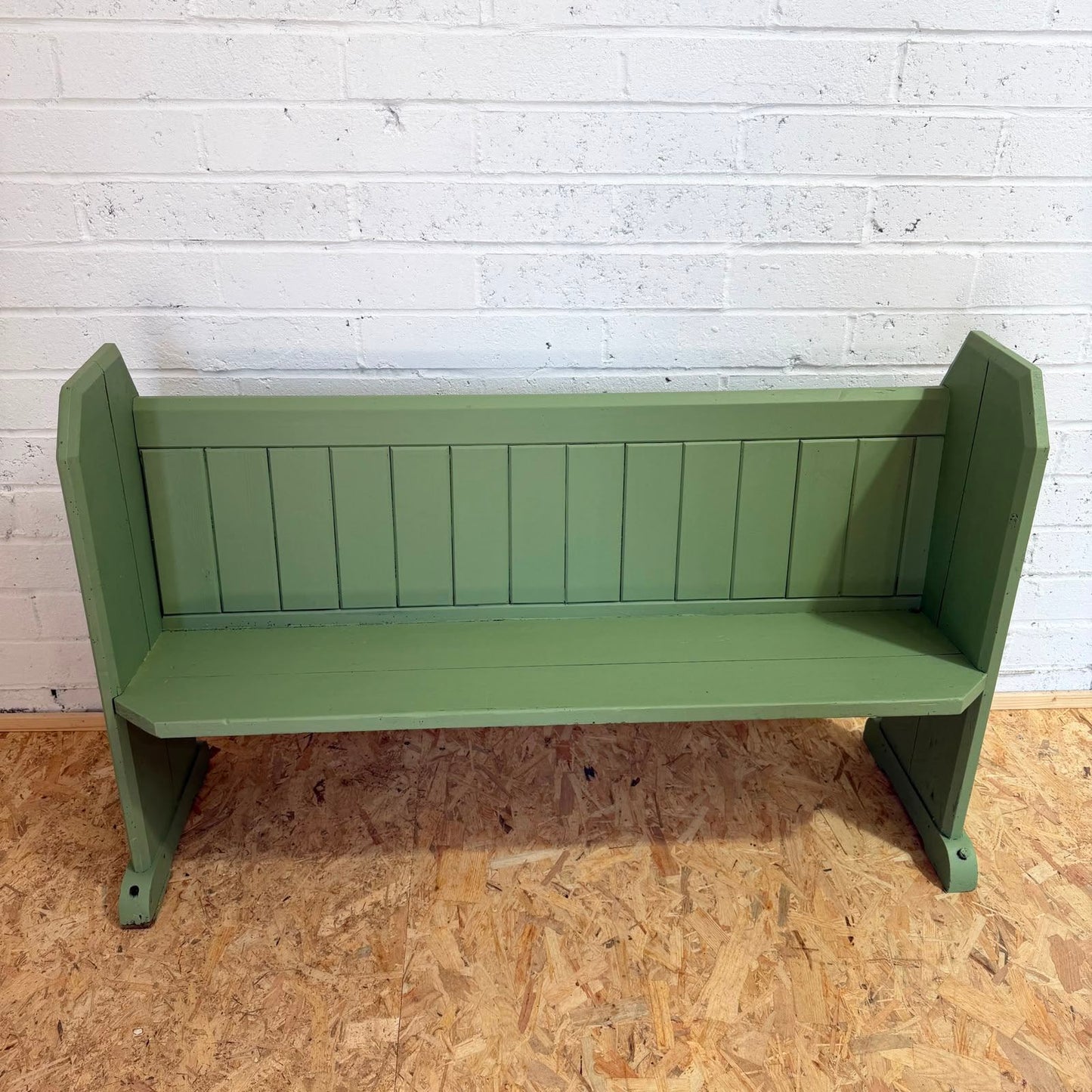Victorian 19thC Painted Church Pew With Hymnal Rack Solid Great Provenance