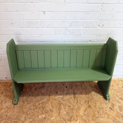 Victorian 19thC Painted Church Pew With Hymnal Rack Solid Great Provenance