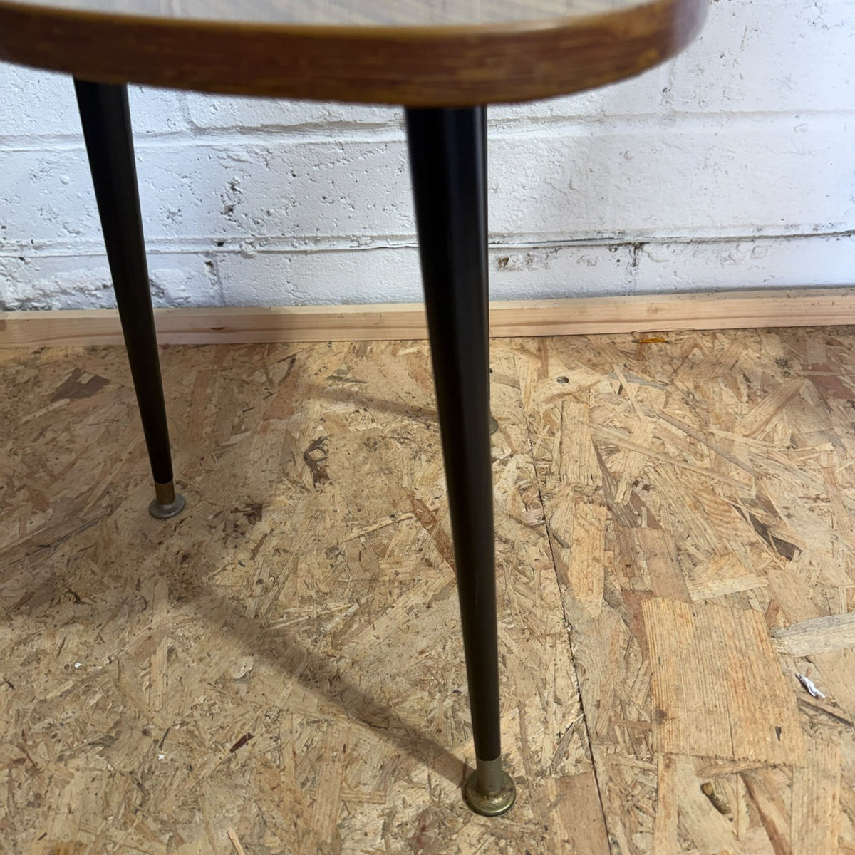 Mid Century Heart Shaped Melanine Top Side Table Tripod Legs