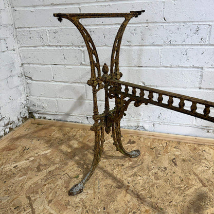 Antique Wrought Iron Ornate Table Base Rusted Patina 3ft