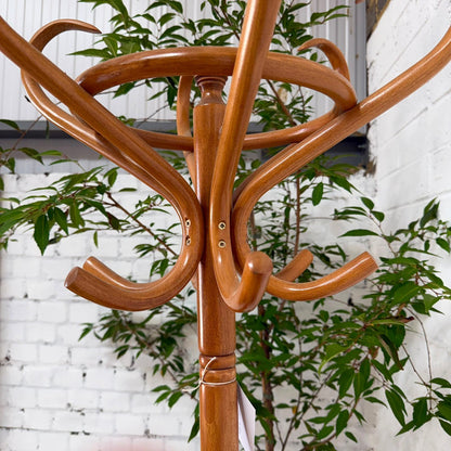 Vintage Bentwood Hat Umbrella Stand Coat Rack 6 Hooks